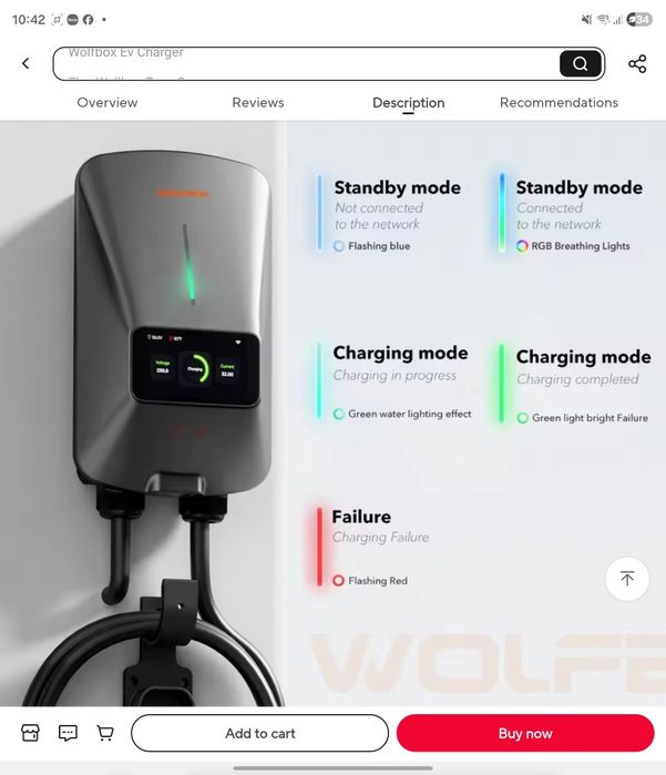 Statie incarcare masina  22KW  ( EV charger) WOLFBOX