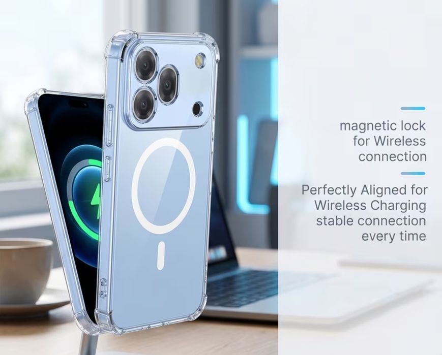 Honor 600pro кейс crystal clear Magsafe ударо-устойчив