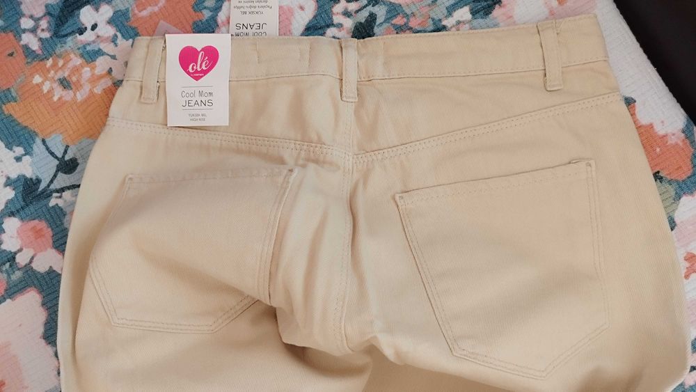 Нови бежови дънки  Cool Mom Jeans, размер 40