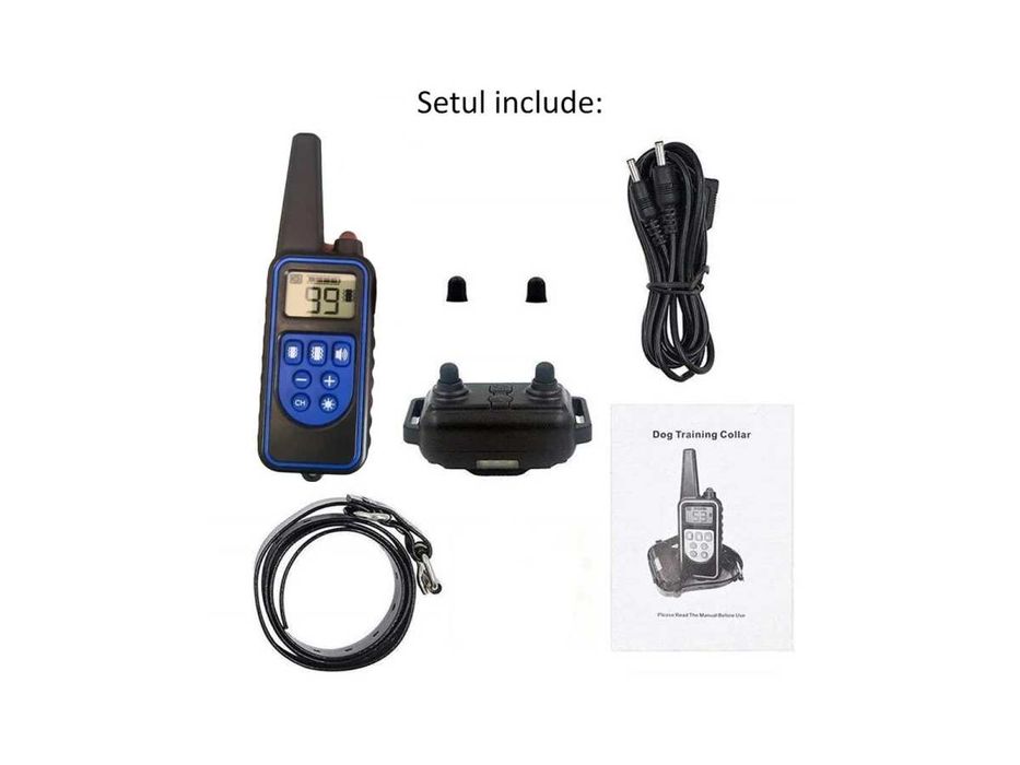 Zgardă dresaj câini cu vibrații sunet, tehnologie sigură 1 si 2 gulere