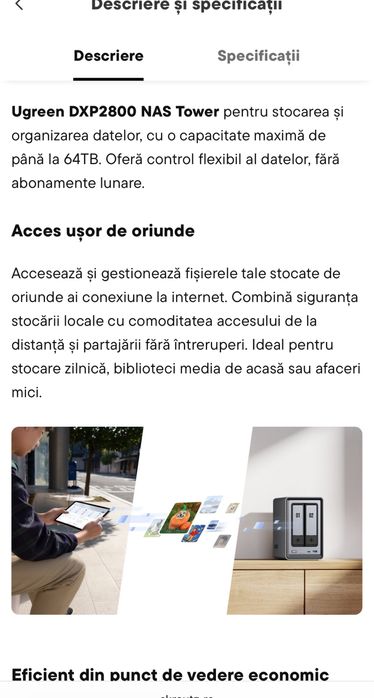 UGREEN NASync DXP2800. Quad-core, SIGILAT, transport inclus