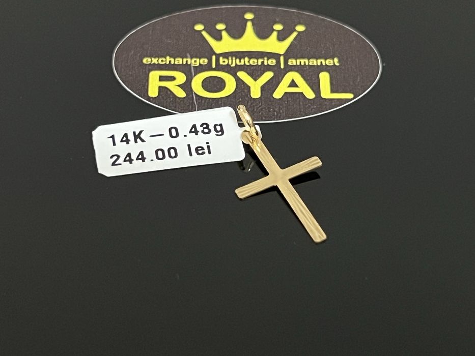 Bijuteria Royal CB : Pandant cruce aur 14K 585  0,43 grame