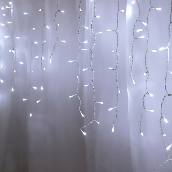 12метра Коледна Инсталация Висящи Лампи Тип Завеса Бяла Светлина