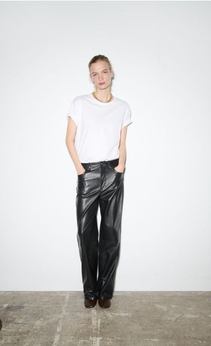 Панталон Zara, естествена кожа. Размер М