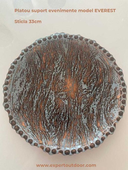 Platouri suport din sticla pentru evenimente (33 cm) farfurii suport