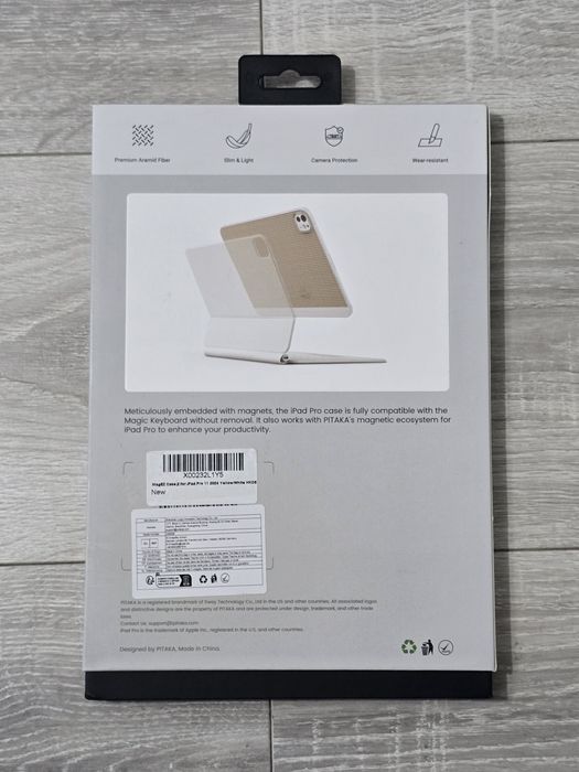 Husă Pitaka iPad Pro 11" compatibilă Magic Keyboard – Galben/Alb