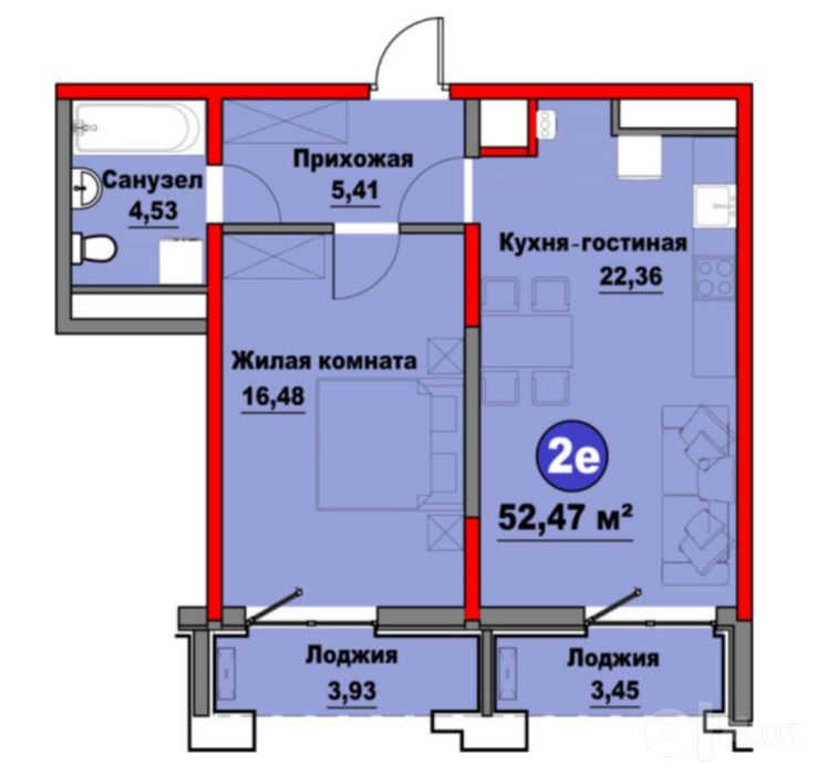 Regnum Plaza 52м2 вид во двор