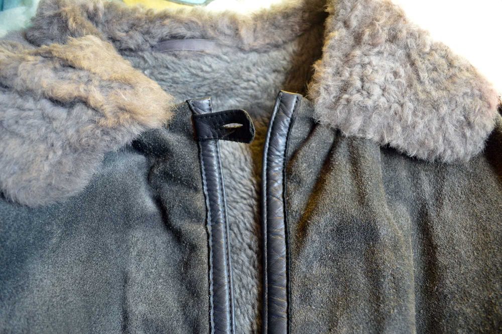 Дамски дълъг кожух, сив, финландски, естествена кожа