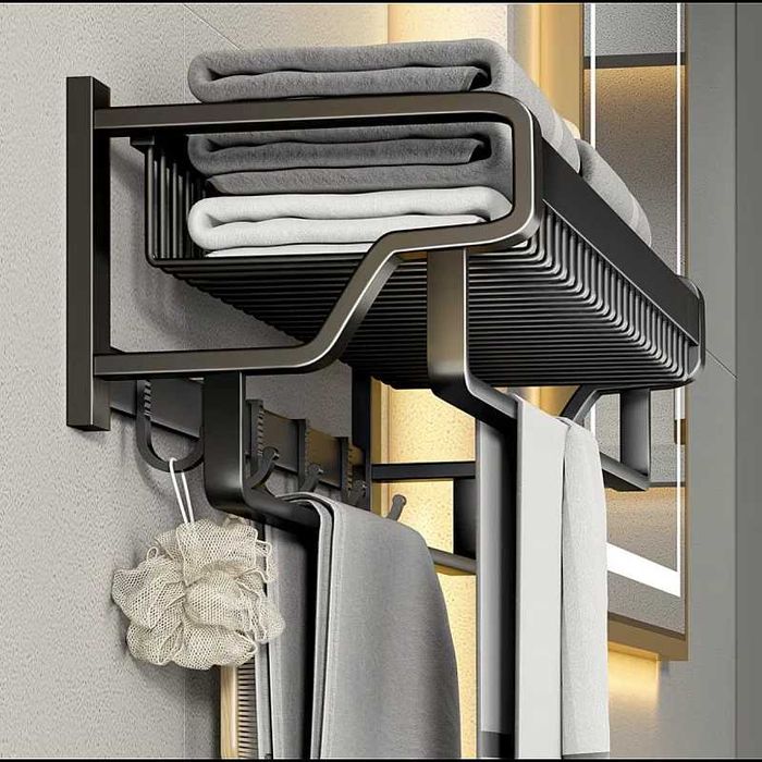 Suport pentru prosoape baie aluminiu argintiu 50cm