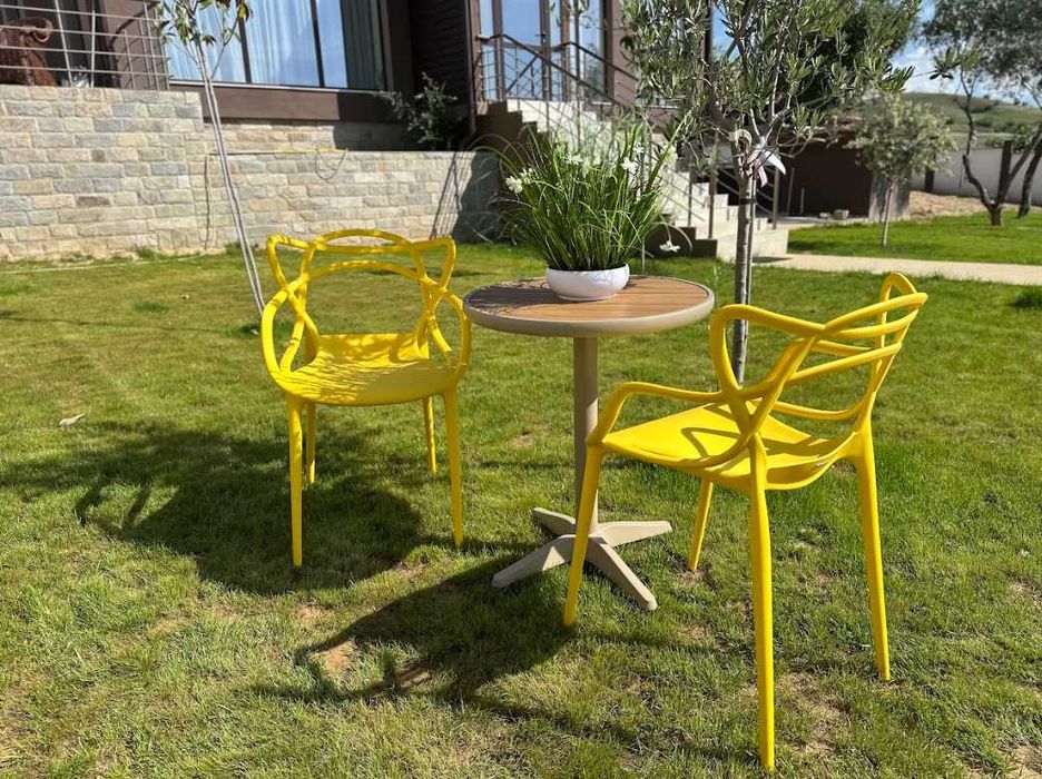 Трапезен стол Виена 15цвята -полипропилен/светла горчица