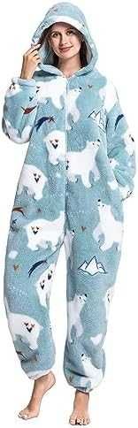 Нова Женска пижама от полар с качулка Топла Пухкава Плюшена Подарък