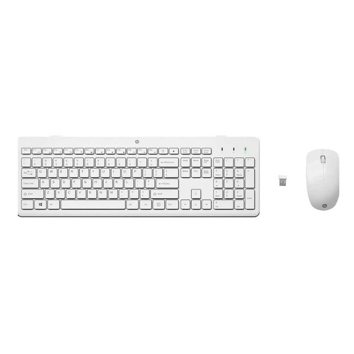 Клавиатура + Мышь HP / 230 / Белый / Беспроводной / батарейки