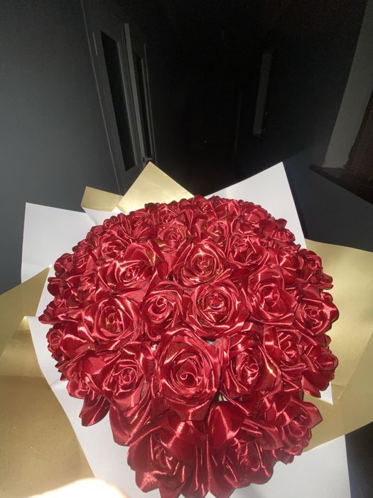 букеты из ленты ручная работа