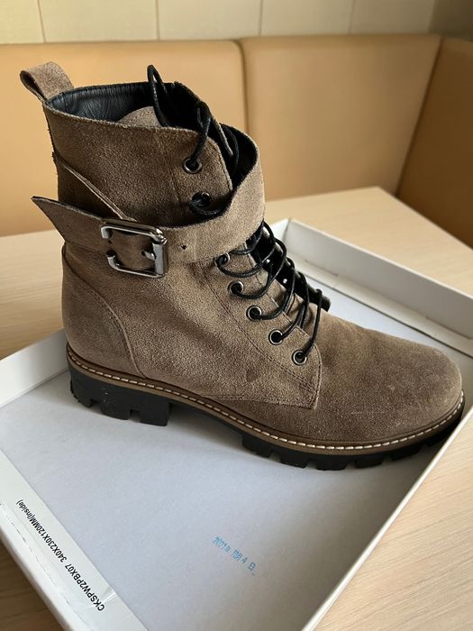 Ghete dama piele intoarsa, maro, marime 39