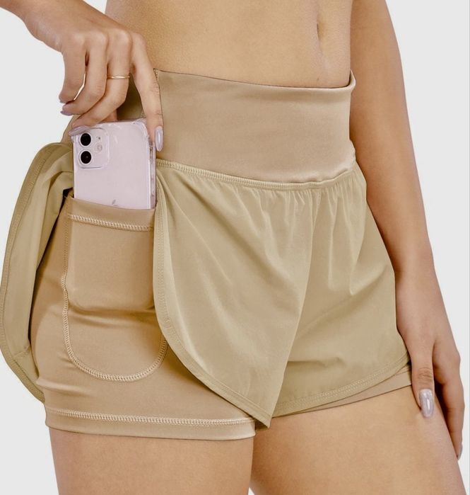 Pantaloni scurti yoga ultra comozi si flexibili XL cu buzunare
