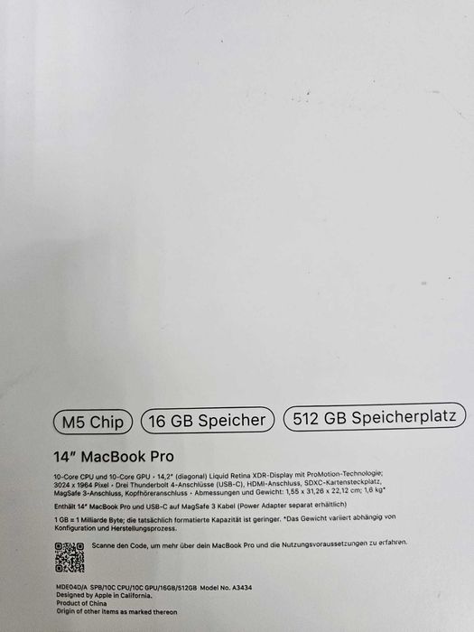 MacBook Pro 14" M5 512GB 16GB SIGILAT Black Zeus Amanet 66744