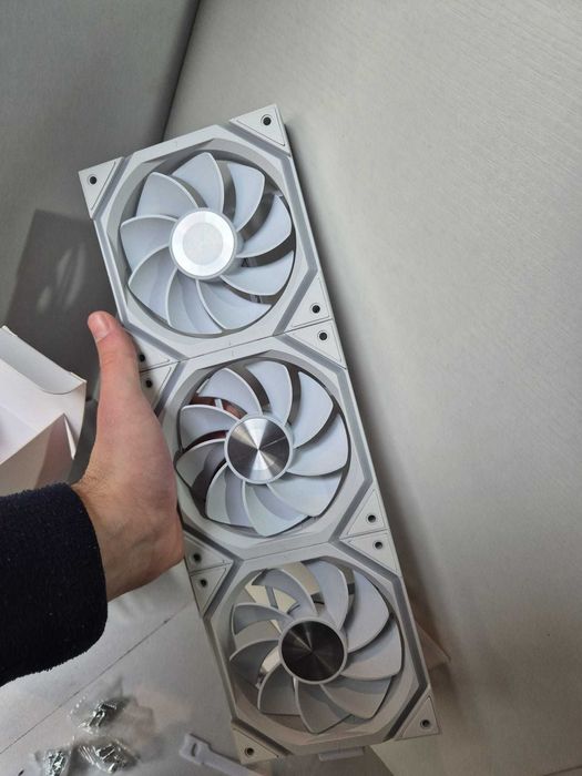 Set 3 Ventilatoare Jungle Leopard Galaxy 120mm ARGB White, Daisy Chain