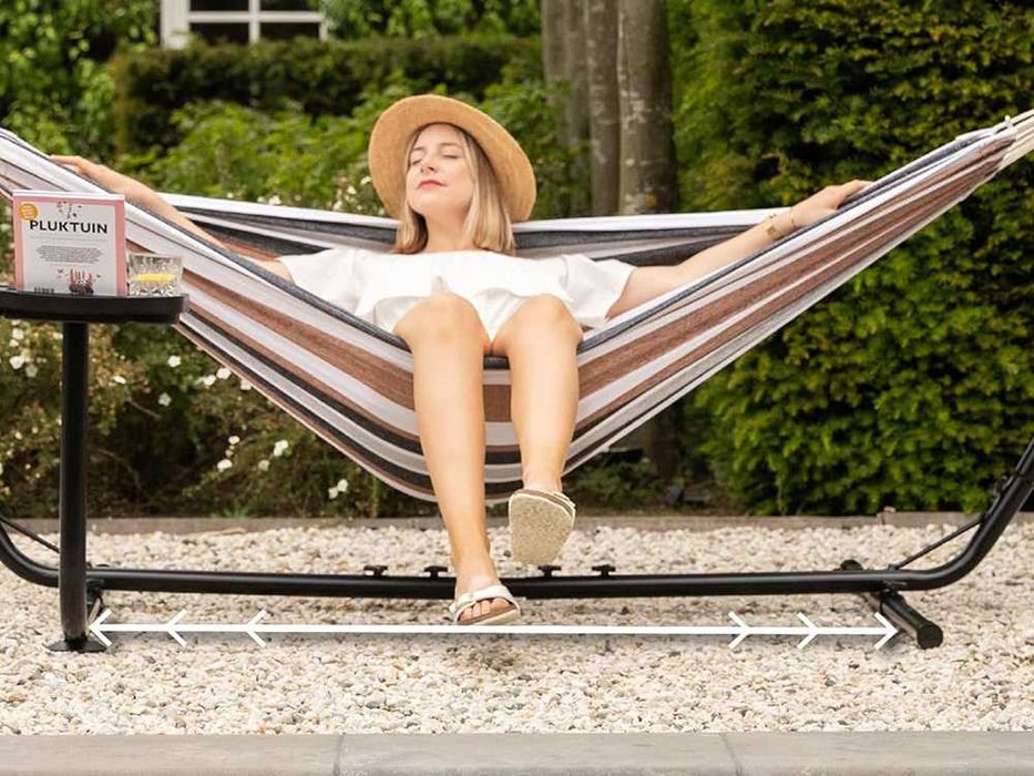 Градински хамак ХЛ размер, 200х150 см, калъф за съхранение, до 200 кг