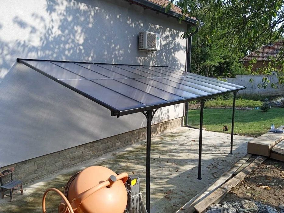 Алуминиев навес за тераса/веранда Westmann антрацит 313x300 cm, 9 кв м