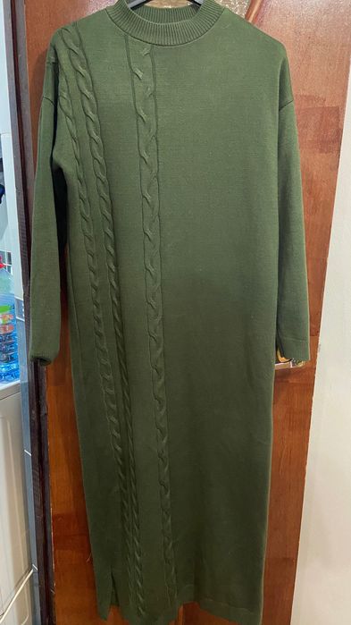 Платье хаки трикотаж