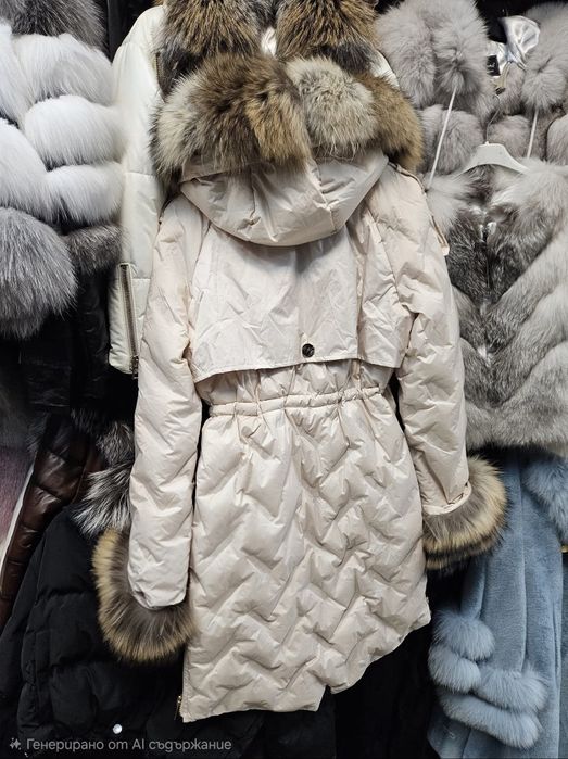 Дамско елегантно яке с естествен косъм