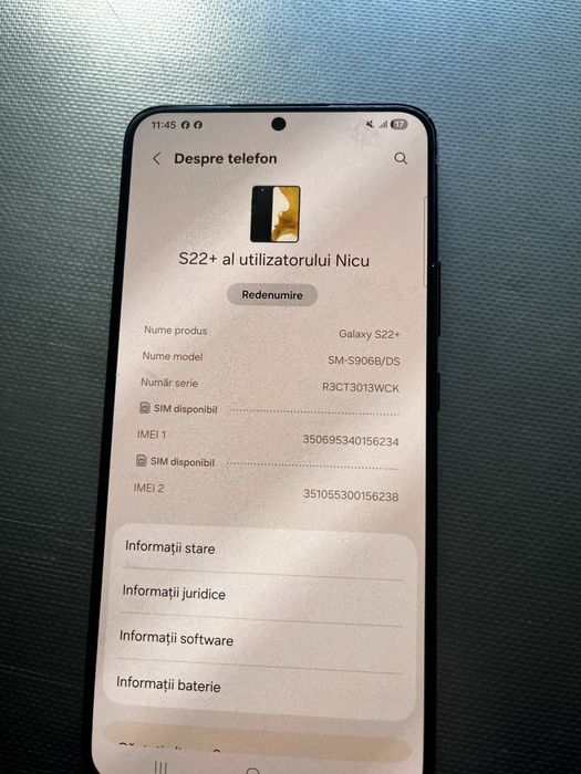 Samsung S22+  in stare foarte buna