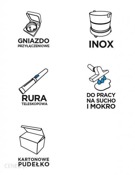 Прахосмукачка INOX мокро-сухо 1500W 30Л , graphite