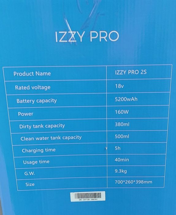 Пылесос IZZY PRO 2S черный, серебристый