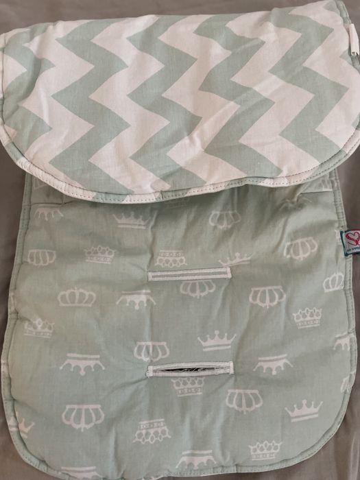 Комплект памучна подложка за количка и подложка за повиване навън