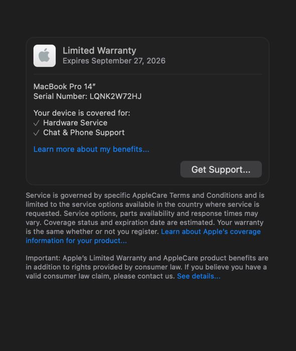 Macbook pro 14 M4 baterie 100% garantie internationala