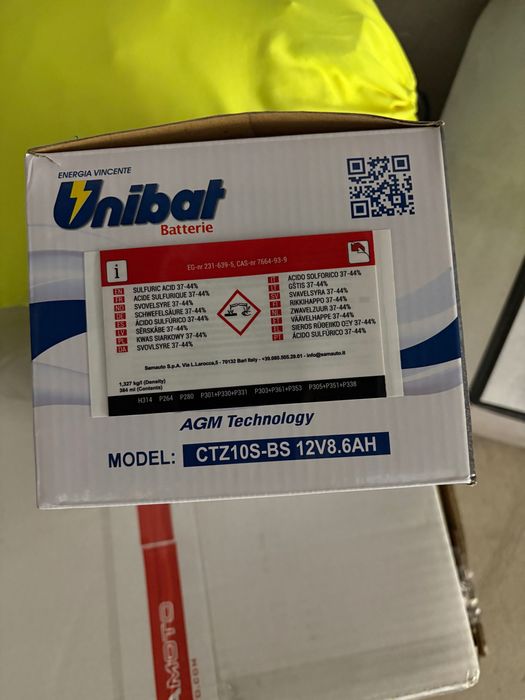 Unibat Model:CTZ10S-BS 12V8.6AH