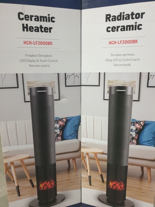 Radiator ceramic Heinner HCH-LD2000BK, 2000 W, Display LED, Control To