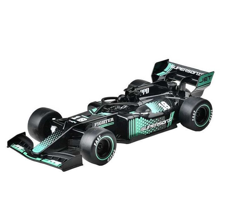 Masina de curse cu telecomanda, Efect de Spray, Neagra / Rosie