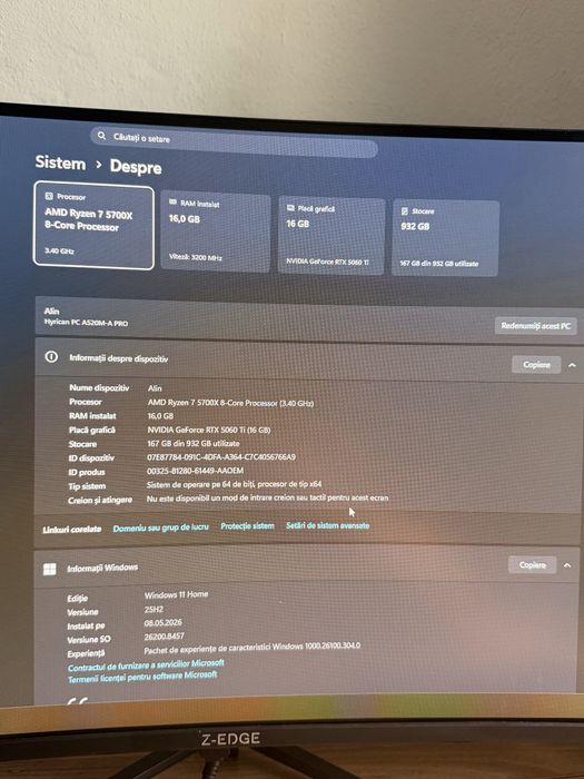 Vand unitate  AMD RYZEN 7 5700x