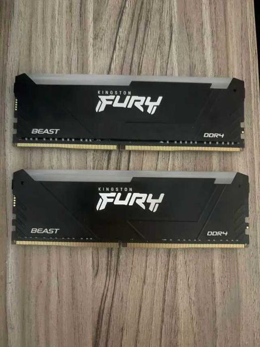 RAM памет - 32GB (2x16GB) DDR4 3200MT/s Kingston FURY BEAST Black RGB