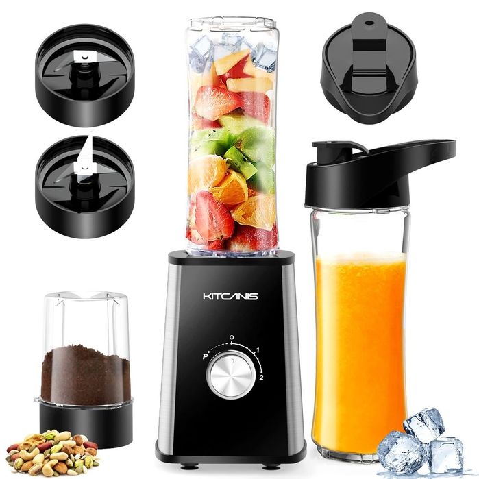 Blender smoothie KITCANIS 3in1 800W cu 2 sticle portable