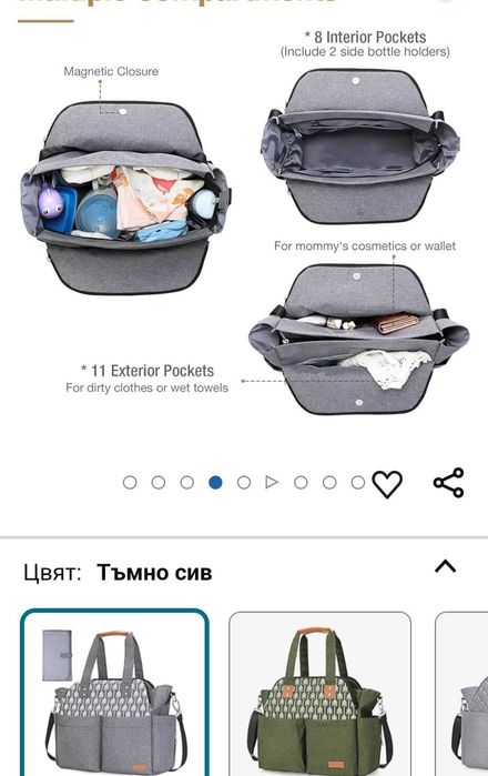 LEKEBABY Чанта за количка ( Бебешка чанта)-45 лв.