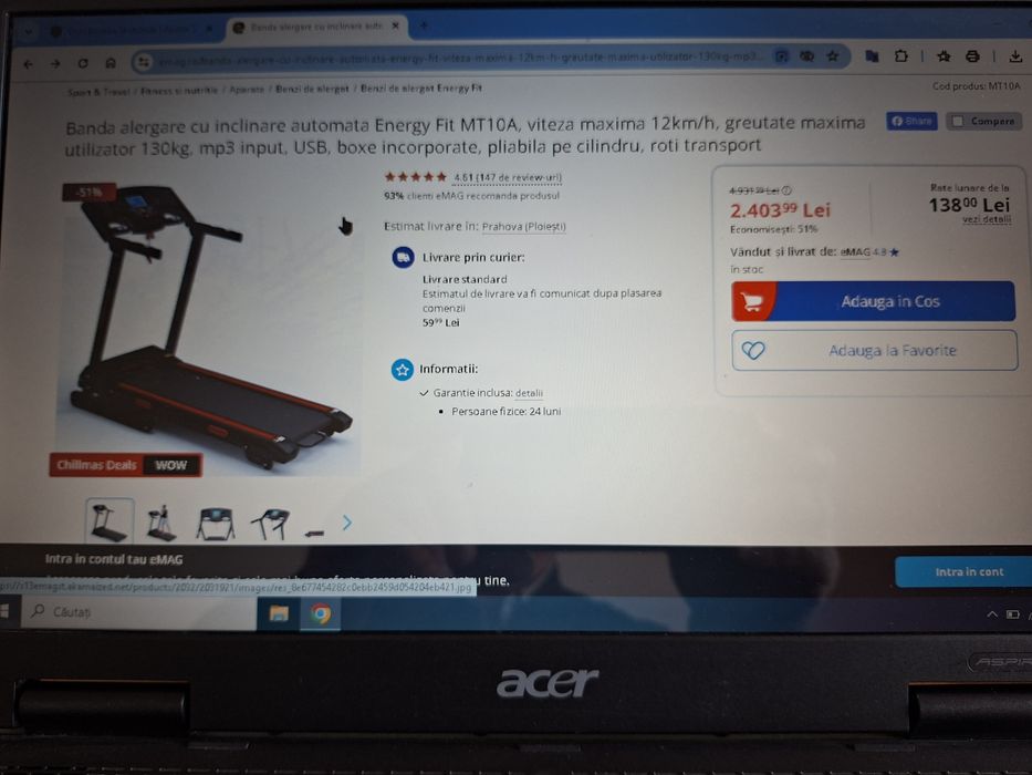 Banda alergare Energy fit MT10A 130kg