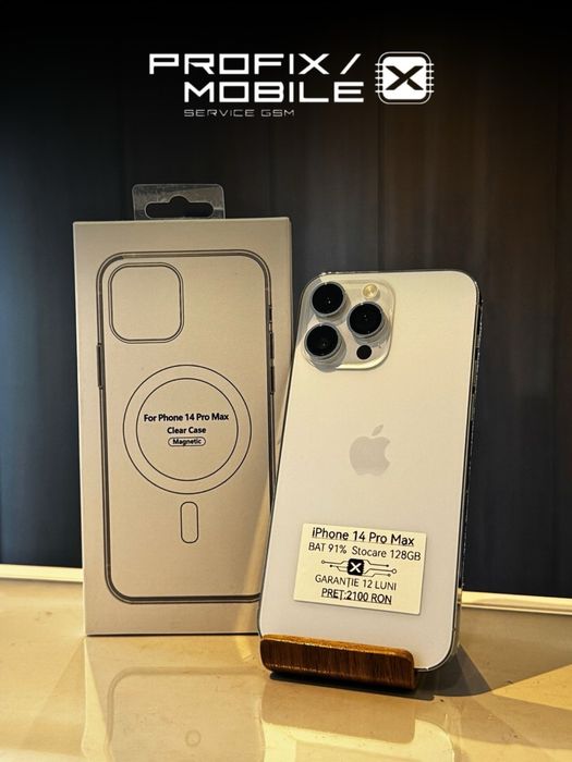 iPhone 14 Pro Max Silver 128 GB Impecabil/Garantie Factura
