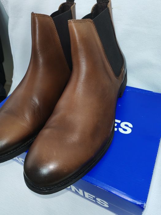 Удобни мъжки боти от естествена кожа Jack&Jones №46, 70 лв