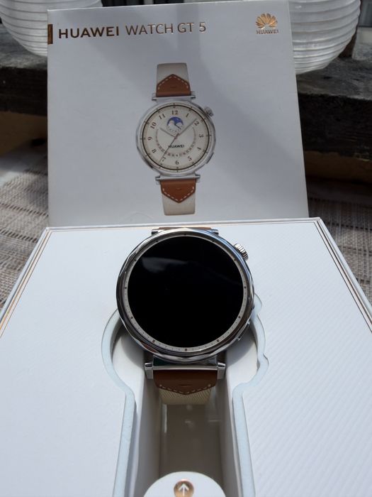Huawei Watch GT 5, 41mm, Stainless Steel Case, Brown Woven Strap