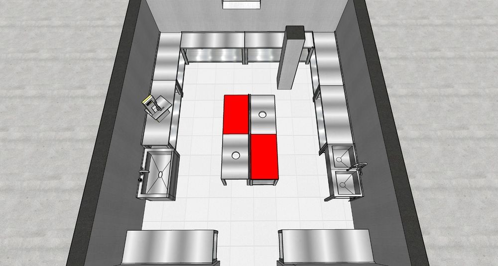 3д расстановка кухни