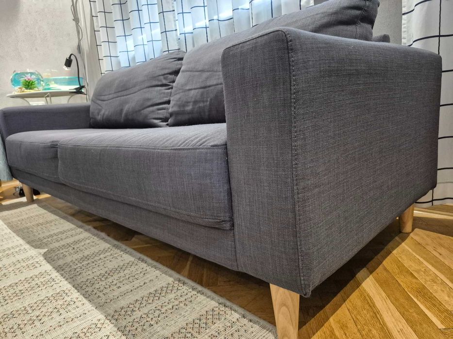 Комплект дивани EGENSE 2 броя тъмносив текстил