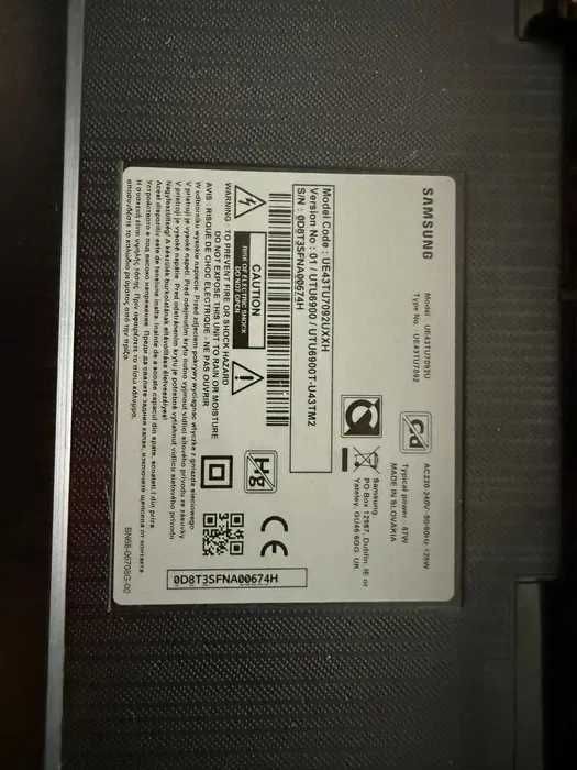 Samsung 43TU7092, 108 cm, Smart, 4K Ultra HD, LED