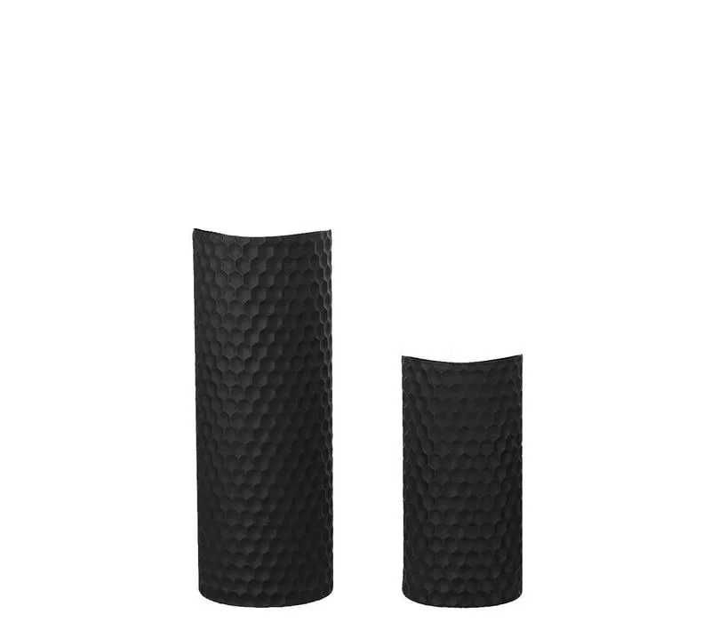 Set 2 vaze Sziqiqi, 70/55 cm, model hexagonal, negru