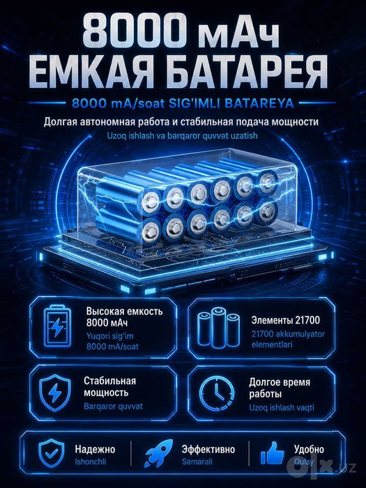 Воздуходувка X64 бесщёточная 800Вт, 1400г, 8000мАч турбофен ветродуйка
