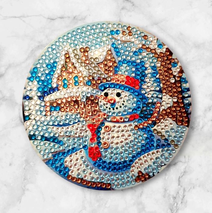 Suporturi pentru cană stil mozaic cu diamante de Crăciun