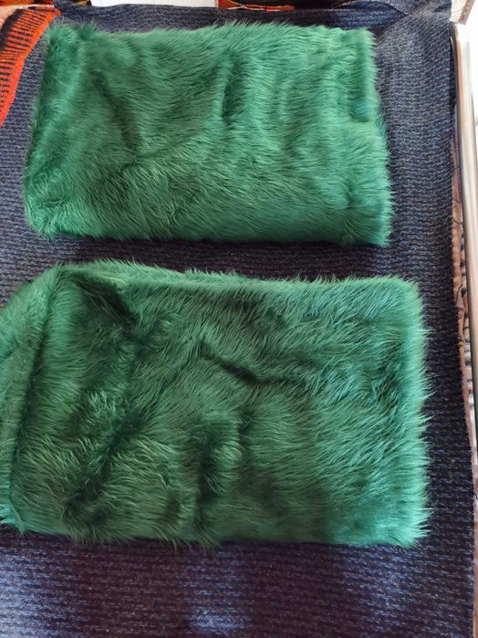 Покривка, одеало за легло  или диван, зелени мъхести тип ЛДК- 2 броя