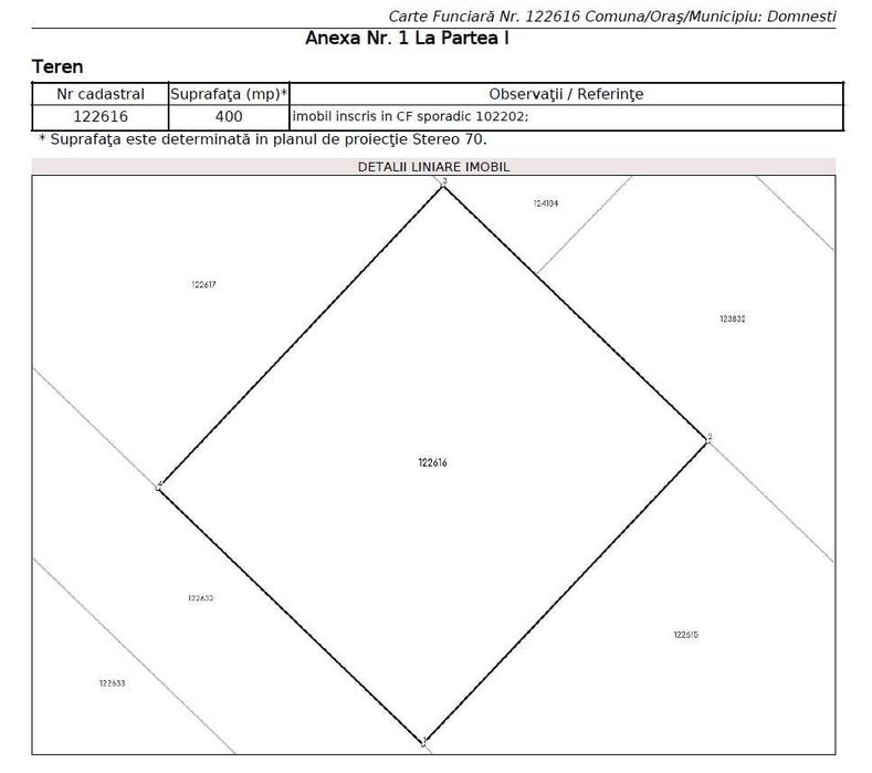 PROPRIETAR, vand 4 loturi teren construibil a 533  mp - DOMNESTI, STR GHIOCEILOR