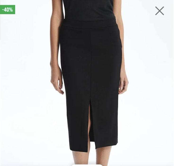 Модная юбка прямая чёрная